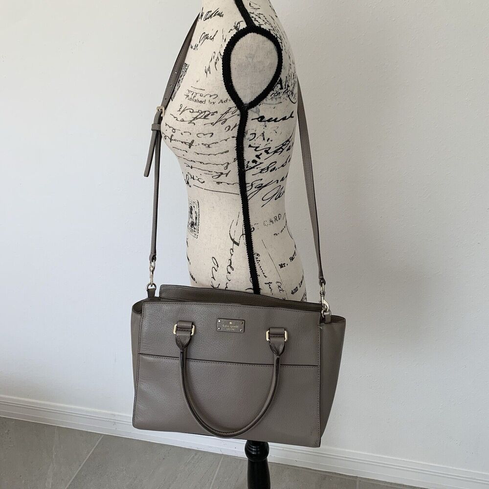Kate Spade 'Grove Street Lana' Women's Taupe Leather Satchel W/ Inside Pockets